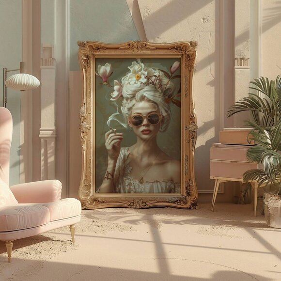 Original Floral Fashion Art Print + Digital Copy, Surreal Avant Garde - Picture 9 of 9